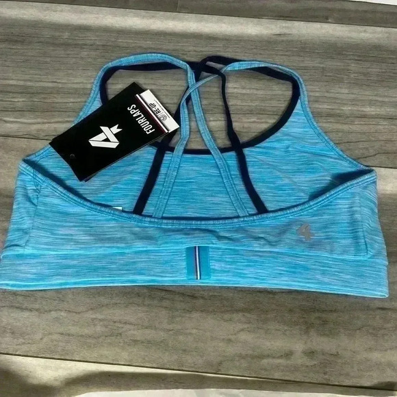Fourlaps Vitality Sports Bra activewear workout bra river Blue space size small - Picture 2 of 5